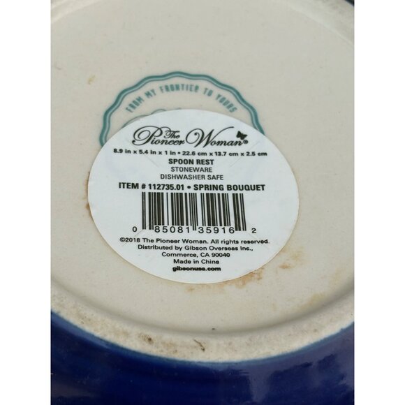 The Pioneer Woman Spring Bouquet Spoon Rest Floral Stoneware Make Life Delicious - Picture 6 of 6